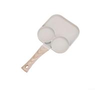 Padella antiaderente da 3 tazze per fare omelette per uova, pancake, hamburger e panini, in alluminio pressofuso, compatibile con tutti i piani cottura (bianco)