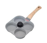 Padella Antiaderente For Uova Da 4 Tazze Con Coperchio Ribaltabile, Cuoci-pancake In Alluminio Spatola E Pennello, Cottura Di Hamburger Frittate(Gray W Lid set)