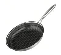Padella antiaderente in acciaio inox RIOVARM da 20 cm, padella wok antiaderente a induzione con manico in acciaio inox Padelle universali e per friggere per tutti i tipi di fornelli Lavabile in lavast