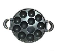 Padella antiaderente in lega di alluminio per Takoyaki, con opzioni di 7, 12, 19 fori, per fornelli a gas, omelette, gnocchi, hamburger, nero (C)