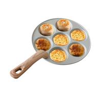 Padella antiaderente per frittelle da 7 tazze, padella per uova a 7 griglie | Macchina per friggere le frittate di Amburgo | Padella per frittata per colazione a 7, padella per uova frittate