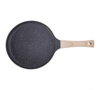 Padella antiaderente per frittelle, omelette con manico resistente al calore, per tutti i piani cottura, per pancake, crepes e uova di bistecca (nero, 24 cm)