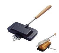 Padella antiaderente per panini, in lega di alluminio su entrambi i lati, manico di bloccaggio per fornello a gas, utensile da cucina veloce per la colazione per panini toast