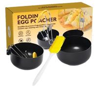 Padella antiaderente per uova fritte, con coperchio in silicone rimovibile, manico pieghevole, set per la colazione in cucina, pancake, preparazione cibo