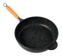 Home Pietra Padella Alta Antiaderente con Manico, Pietra, Nero, 28 cm