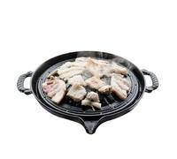 Padella bbq in ghisa, ghisa per grill grill barbecue Piastra barbecue