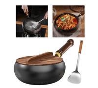 Padella che bolle con coperchio e spatola cinese wok per hotel hotel