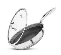 Padella con coperchio per forno - antigraffio incisa al laser antiaderente, Home Essentials, per saltare, arrostire, arrostire, grigliare, padella in alluminio inox 28 cm