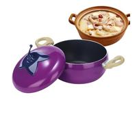 Padella con coperchio pratico, versatile e multifunzionale, | Pentola da cucina ideale per pasta, zuppa, spaghetti, cucina casa e ristorante melanzane C