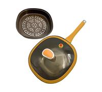 padella con coperchio - Sfinire profonda con coperchio | Manico ergonomico da 12 pollici in pentola per cottura, forno, interno, esterno, cucina, casa, campeggio, cucina, salta