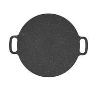 Padella coreana con rivestimento antiaderente, grande piastra rotonda per barbecue, ideale per uso interno ed esterno (25cm)