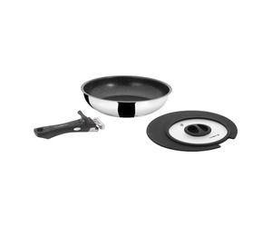 PADELLA DA CAMPEGGIO BRUNNER "ACADEMY PAN Ø 22" CON COPERCHIO E MANICO STACCA...