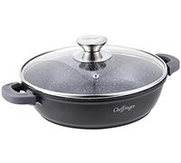 Cheffinger CF-SC28 - Pentola da portata, ø 28 cm, in alluminio pressofuso, confezione da 2 pezzi, con coperchio