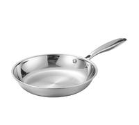 Padella Dal Design Classico Ed Elegante, Padella In Acciaio Inossidabile, Padella Robusta, Pentole Da Cucina Decorative 20 Cm, 22 Cm, 24 Cm, 26 Cm, 28 Cm Per Cucinare, Friggere, Colore Inossidabile
