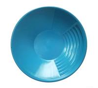 Padella dorata in plastica leggera da 38 cm, con quattro scanalature laterali e base piatta per supportare tecniche tradizionali di panning all'aperto (blu)