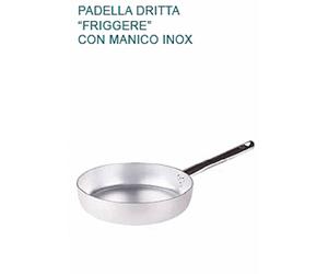 PADELLA DRITTA FRIGGERE Ø 40 X7,2H Alluminio 3 mm Professionale Pentole Agnelli