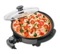 Padella elettrica per pizza 36 cm, padella elettrica 40 cm Scalda super rapidamente il pane per pizza, padella elettrica per paella 1500 W max. 240 ° C Temperatura regolabile, antiaderente