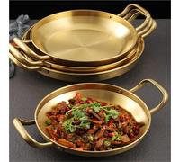 Padella for paella in acciaio inossidabile con manico, riso ai frutti di mare e pentola asciutta for cucina casalinga, pentole versatili for snack da picnic(22cm,G)