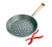 PADELLA FORATA DI FERRO CON TAGLIACASTAGNE DIAMETRO 24 CM DELLA SNIPS