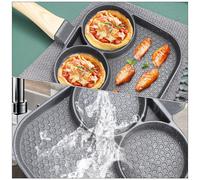 Padella fritta 3-compartimenti antiaderente omelette padella da