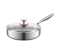 Padella Fritta - Panna Per Grill In Acciaio Inossidabile Per Bistecche | Friggere La Padellas Con Una Distribuzione Di Calore Uniforme | Padella In Acciaio Inossidabile Ins Titanio Con Rivestimento An
