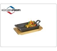 Padella Grill con Supporto in Legno Rettangolare Kuchenprofi 5113720