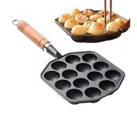 Padella grill - Piastra giapponese | Griglia in ghisa antiaderente - Padella in ghisa a 14 fori con conduzione uniforme del calore, rivestimento antiaderente 33x18 cm per cucina, barbecue, ca