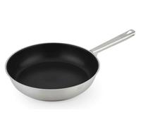 Padella in acciaio inox 18/10, 32 cm, resistente, antiaderente, ideale per cucinare a fuoco lento e friggere cibo.