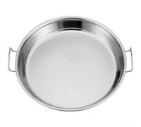 Padella in acciaio inox per grigliare e cuocere la pizza, dotata di manico per un comodo trasferimento, teglia da forno e grill (24 cm)