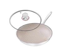 Padella in acciaio inox resistente ai graffi con coperchio in , gadget da cucina per omelette, saute, ristorante, bistecca