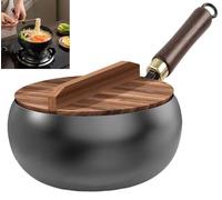 Padella in ferro giapponesePentola forgiata a manoCon funzione di accumulo di calore, adatto per la cucina, molteplici stili di cottura, ricette, padella in ferro battuto, pentola in ferro Black,24CM