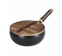 Padella in ferro non rivestita, pentole forgiate a mano, pentola in ferro, versatile per cucinare e arrostire ad alto calore (24 cm)