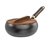 Padella in ferro non rivestita, pentole forgiate a mano, pentola in ferro, versatile per cucinare e arrostire ad alto calore (28 cm)
