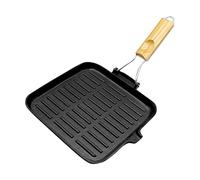 Padella in Ghisa - Piancha per Cucina | Padella Ghisa con Manico Pieghievole per Cucina Forno Stufa Campeggio Cottura
