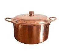 Padella in rame con manici e coperchio, rivestita in stagno per la | Padella in rame con coperchio, ottima conduzione del calore per cucinare, ideale per friggere e soffriggere in cucina