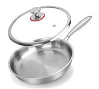 Padella in titanio con coperchio 22 cm 24 cm 26 cm 28 cm 30 cm martellata per qu