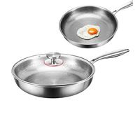 Padella in titanio - Padella professionale con coperchio in temperato, antiaderente resistente ai , padelle pronte ad induzione | Pentole robuste per cucina