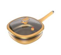 Padella in titanio - Padella profonda antiaderente con coperchio, pentola per pancake e uova | Utensili da cucina F0r cottura Annd Home Use | Pentole compatibili con piano cottura a induzione |
