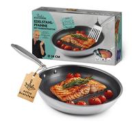 Padella Inox 24cm Antiaderente Antigraffio Struttura a Nido D'Ape Tutti Tipi