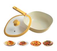 Padella multifunzione in lega con coperchio, 1,9 l, efficiente, antiaderente, per cucinare in cucina, cuocere in appartamento, preparare i pasti, grigliare a casa, donne e uomini