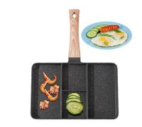 Padella multiuso - padella divisa con rivestimento antiaderente, vassoio compatto per uovo, manico stabile e resistente al calore | Mini padella per pancake per colazione veloce, cucina, cucina