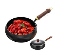 Padella non stick-Mescola Fry con manico in legno, pentole a fondo resistente ai | Frittura durevole non coating per uso di cucina a induzione, cottura, stufato e friggibili quotidia