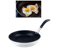 Padella, Padella a Fondo Piatto con Dissipazione Uniforme del Calore, Lega di Alluminio, Piccola, Universale, Facile da Pulire, Durevole (18 cm)