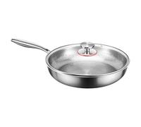 Padella - Padella martellata in titanio | Padella da frittura NUTR-I in titanio non stick | Omelette padella con coperchio | Pot antiaderente |Pentola per pentole antiaderente multi funzionale per