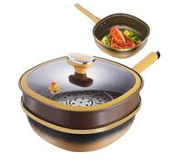 Padella - padelle non stick | Panna in lega di titanio | Pentola con coperchio e piroscafo | Profondi padelle | cucine per pentole per cucina a casa uova di pancake cottura elettrica campegg