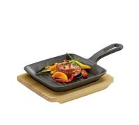 Padella Padellino BBQ Grill con Supporto in Legno Quadrato Kuchenprofi 5113719