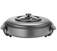 HENDI Padella elettrica multifunzione, per feste, per paella, rivestimento antiaderente, termostato, con coperchio, interno: ø40cm profondità: 5cm, 230V, 1400W, ø500x(H)190mm, alluminio