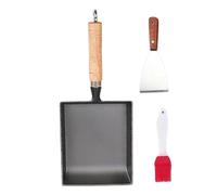 Padella | Pentole | Padella resistente e leggera per frittata da campeggio | Padella portatile da campeggio | Padella antiaderente da campeggio con 1 x pala e 1 x spazzola per olio