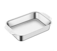 Padella per arrosto per pesce in acciaio inox, per uso domestico, con corpo profondo e due orecchie laterali per piano cottura a induzione (B)