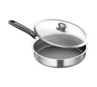 Padella per friggere - Batteria da cucina a d'ape con coperchio trasparente, padella antiaderente con distribuzione uniforme del calore | Uso della stufa elettrica per la